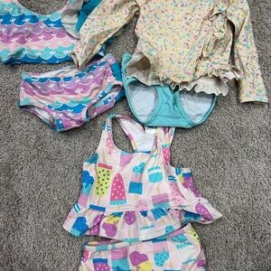 Ruffle Butts Colorful Kids' Swimwear Set